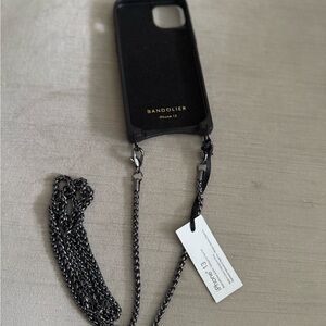 Bandolier Sheila Pyramid Crossbody -
Black Embossed/Pewter - iPhone 13 NWT